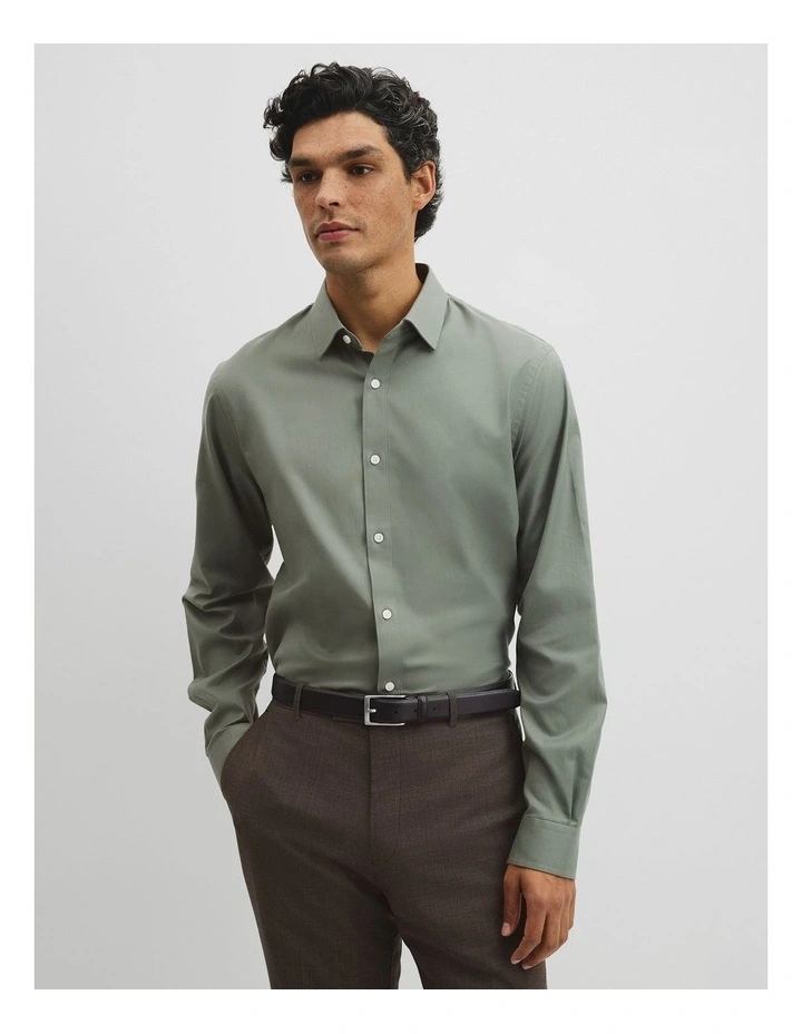 Regular Fit Oxford Shirt in Dried Sage image 1