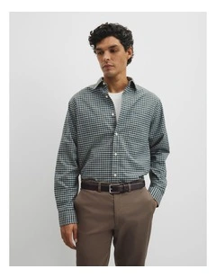 Regular Fit Cotton Gingham Shirt in Green Multi