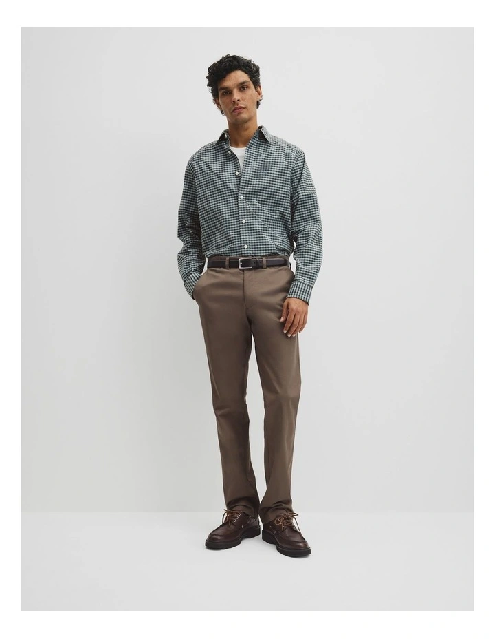 Regular Fit Cotton Gingham Shirt in Green Multi image 4