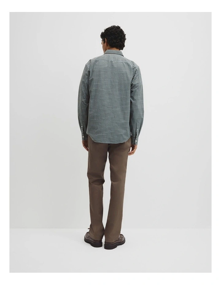 Regular Fit Cotton Gingham Shirt in Green Multi image 5