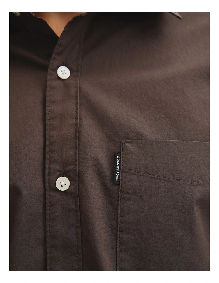 Long Sleeve Ac Poplin Shirt in Coffee image 3