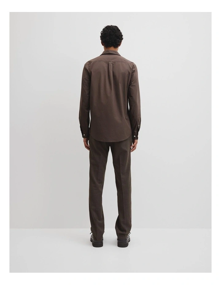Long Sleeve Ac Poplin Shirt in Coffee image 4