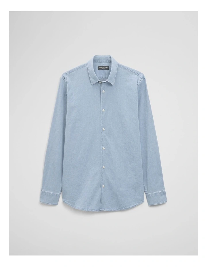 Slim Fit Chambray Shirt in Light Wash image 2