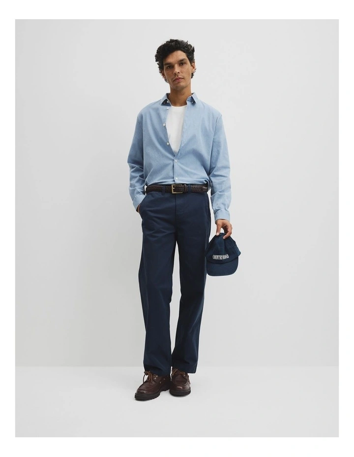 Slim Fit Chambray Shirt in Light Wash image 4