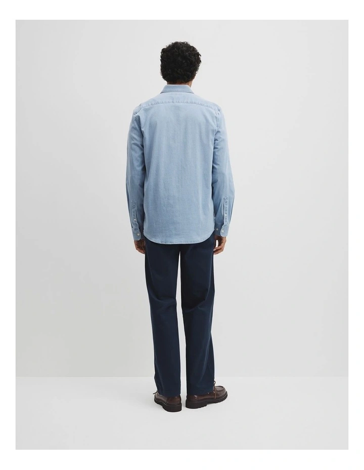Slim Fit Chambray Shirt in Light Wash image 5