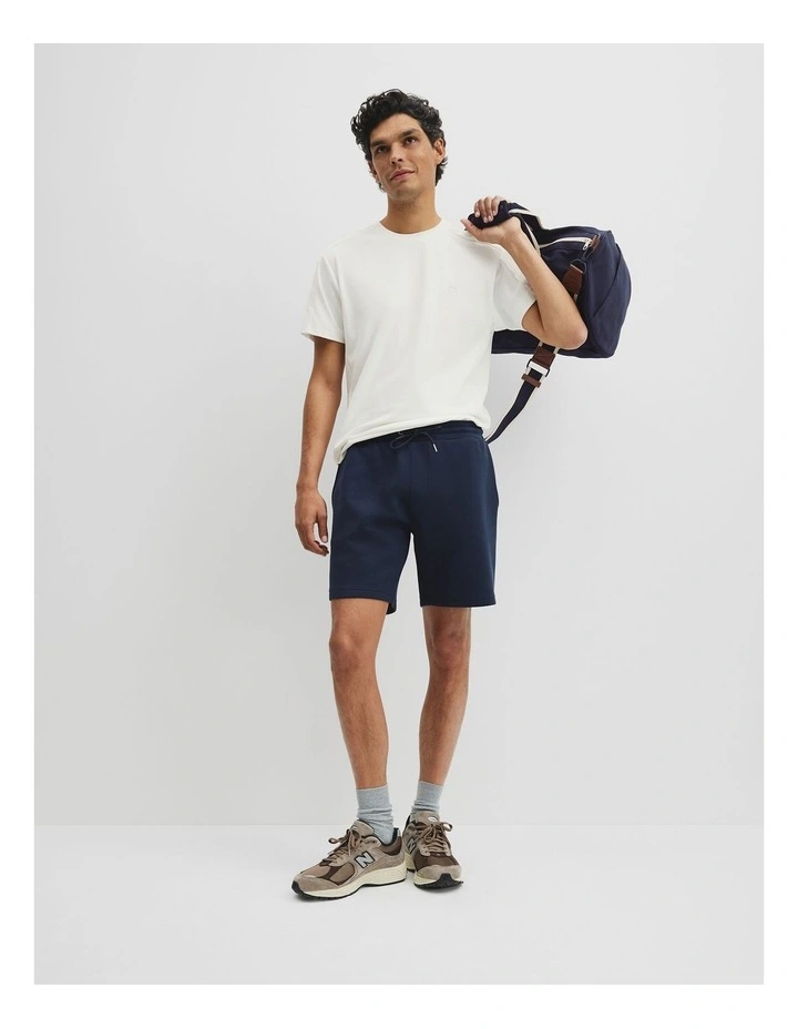 Textured Drawstring Short in Navy image 1