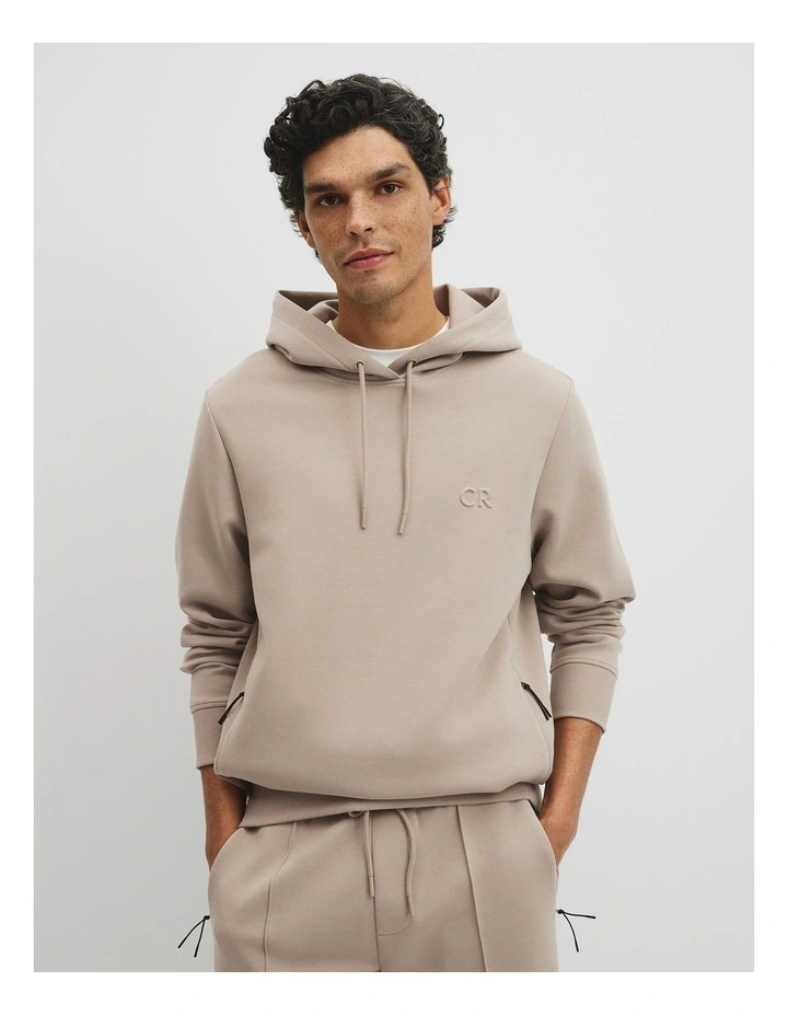 Athleisure Hooded Sweat in Taupe image 1