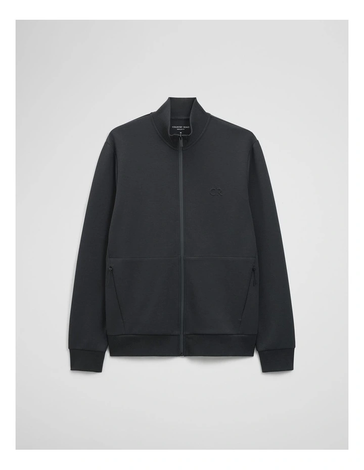 Athleisure Zip Through Sweat in Black image 2
