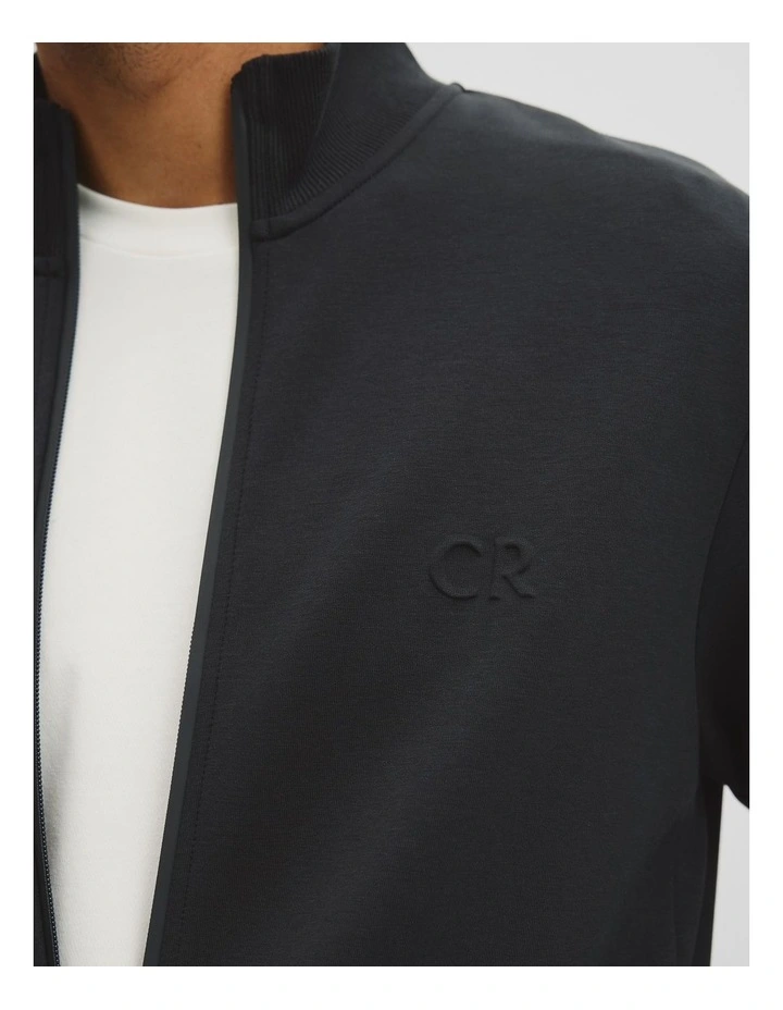Athleisure Zip Through Sweat in Black image 3