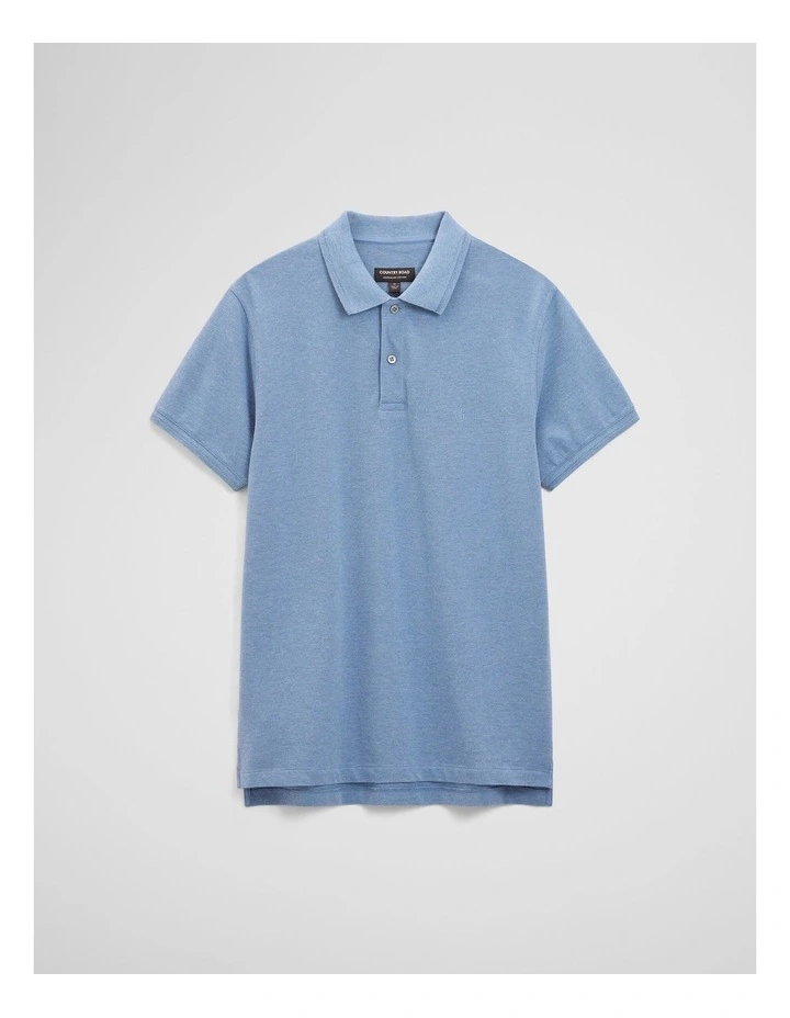 Australian Cotton Pique Polo in Steel Marle image 2
