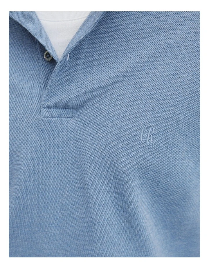 Australian Cotton Pique Polo in Steel Marle image 3