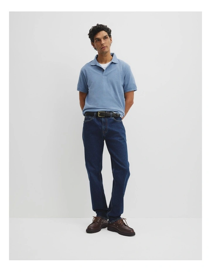 Australian Cotton Pique Polo in Steel Marle image 4