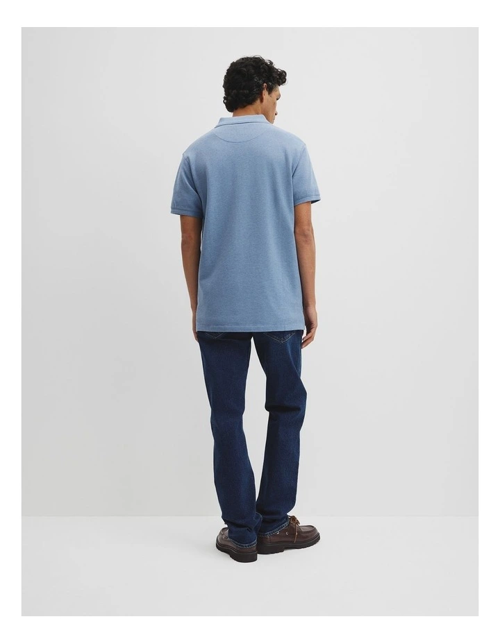Australian Cotton Pique Polo in Steel Marle image 5