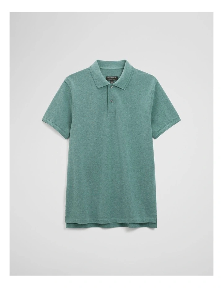 Australian Cotton Pique Polo in Green Marle image 2