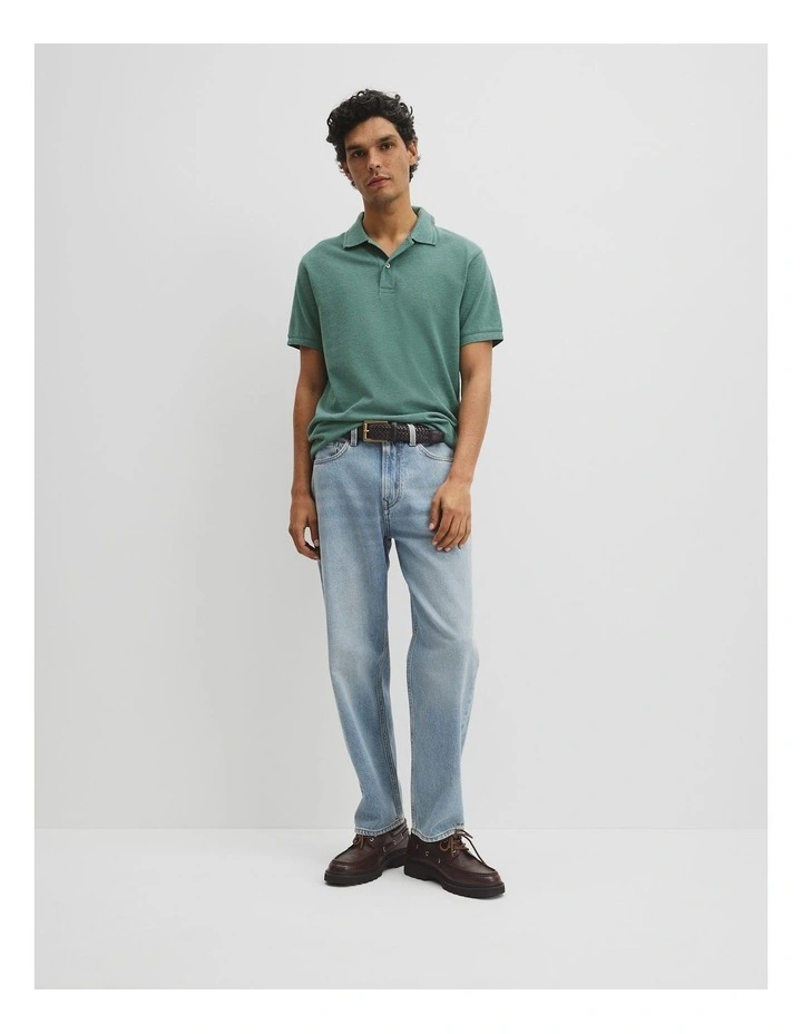 Australian Cotton Pique Polo in Green Marle image 4