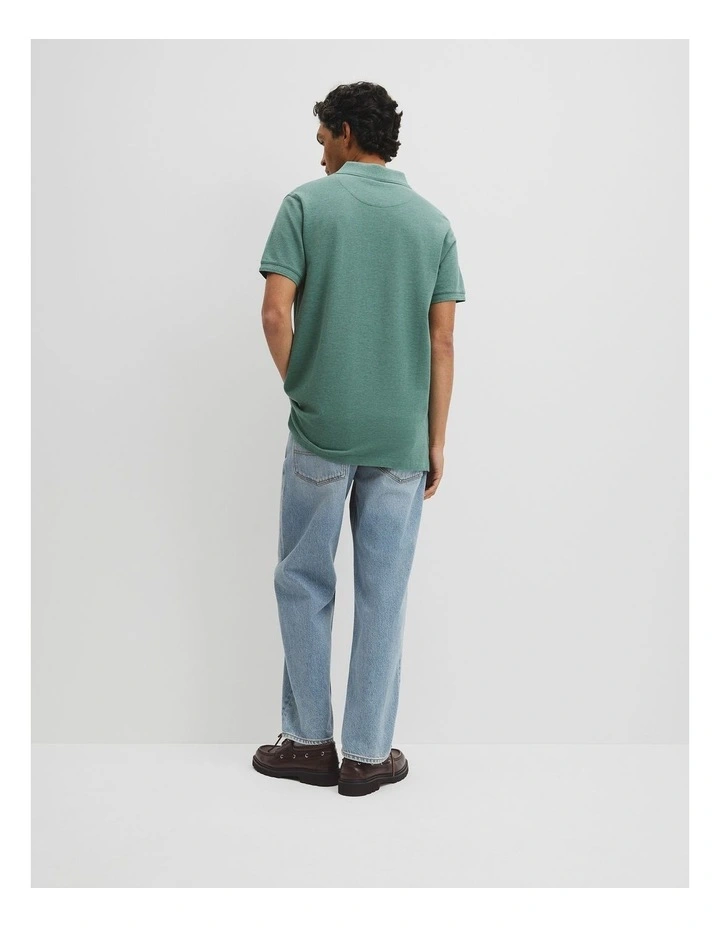 Australian Cotton Pique Polo in Green Marle image 5