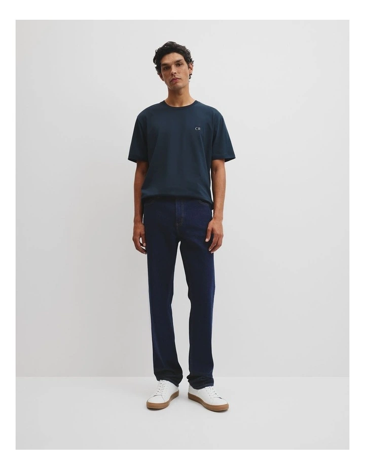 Short Sleeve Australian Cotton Country Road Modern Logo T-shirt in Navy image 2