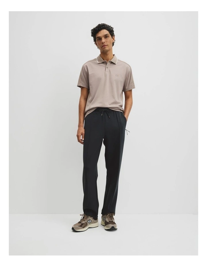 Athleisure Button Polo in Taupe image 4