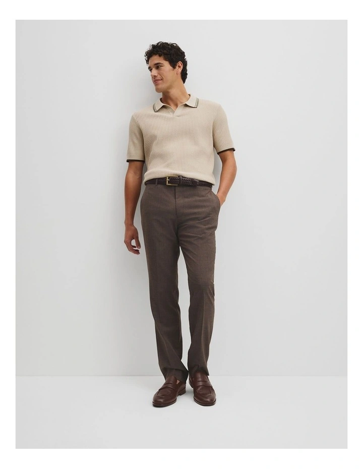 Australian Good Earth Cotton Tapered Trophy Polo in Stone image 4
