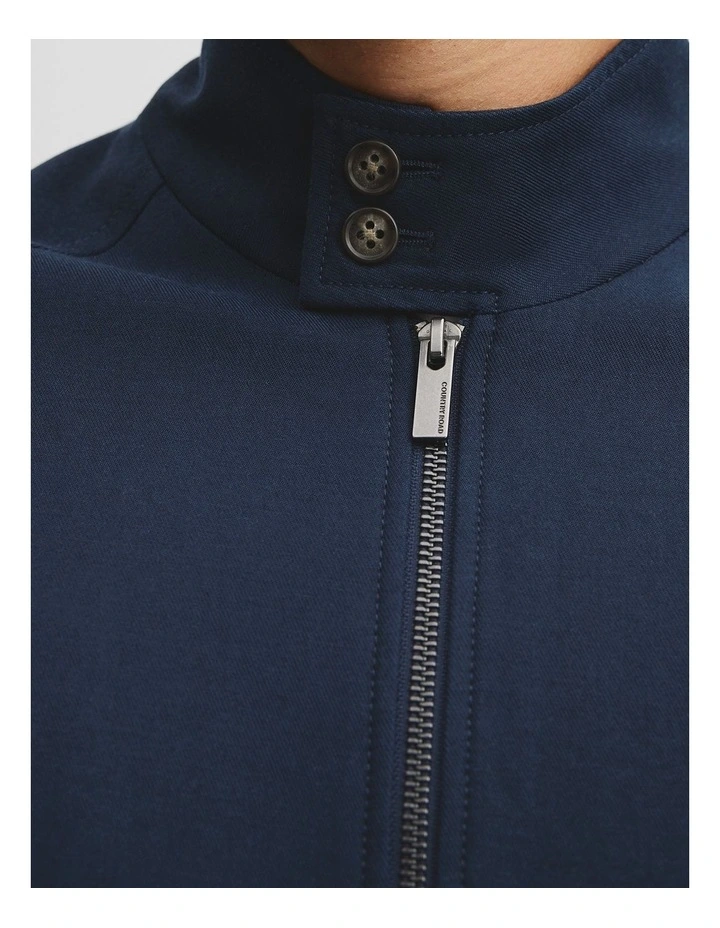 Lyocell Cut Out Blend Zip Jacket in Navy image 3