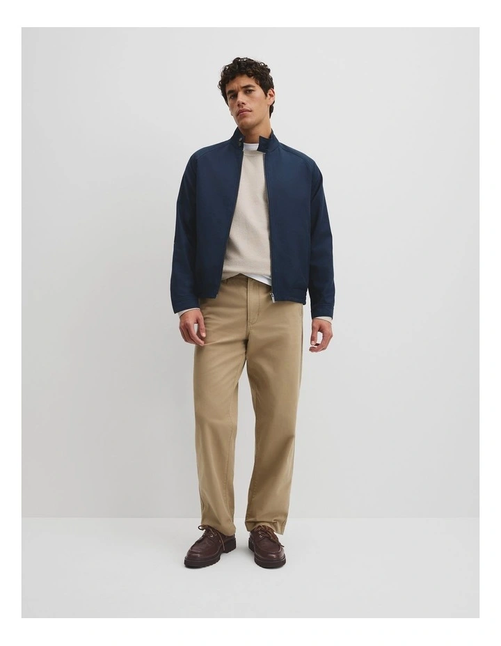 Lyocell Cut Out Blend Zip Jacket in Navy image 4