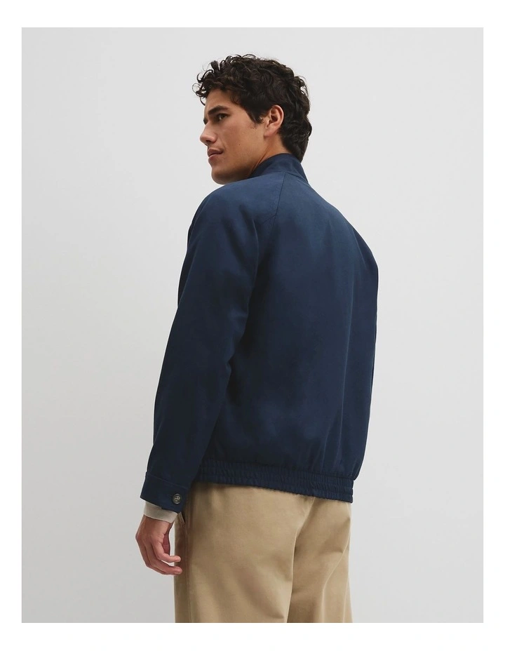 Lyocell Cut Out Blend Zip Jacket in Navy image 5