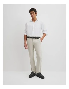 Australian Cotton Standard Fit Stretch Chino in Pebble