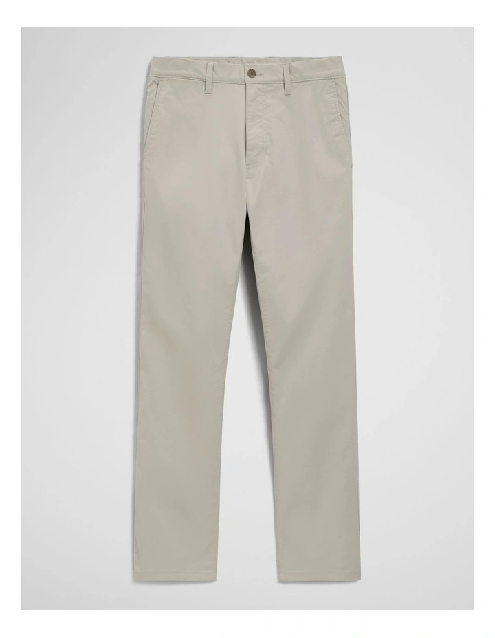 Australian Cotton Standard Fit Stretch Chino in Pebble image 2