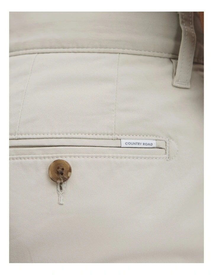Australian Cotton Standard Fit Stretch Chino in Pebble image 3