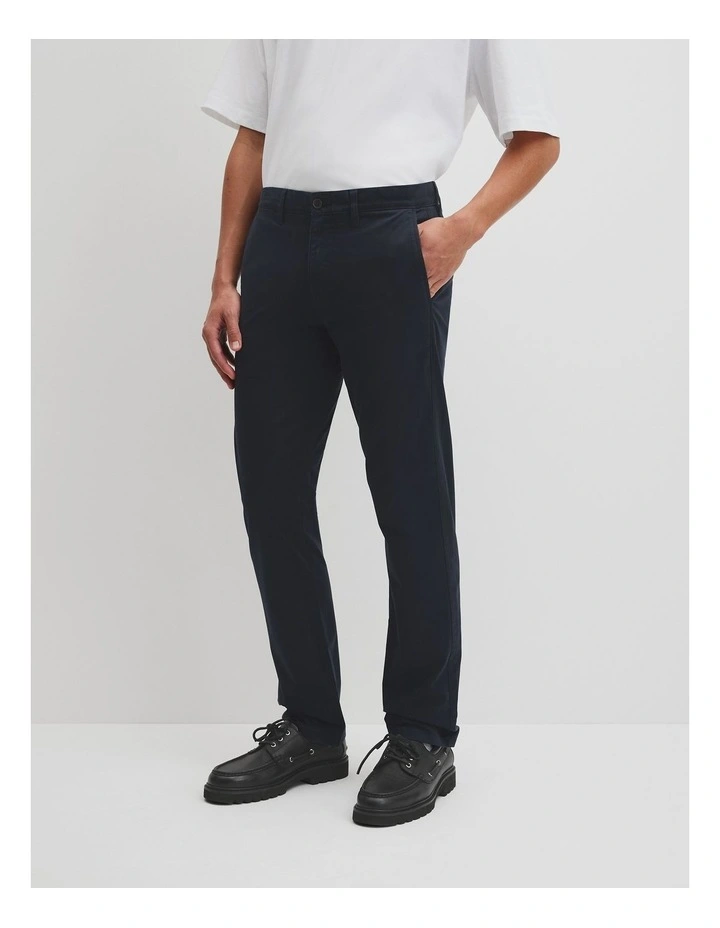 Australian Cotton Standard Fit Stretch Chino in True Navy image 4