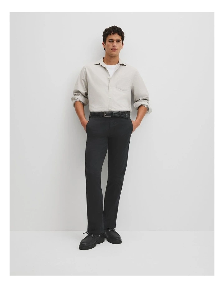 Australian Cotton Standard Fit Stretch Chino in Jet Black image 1