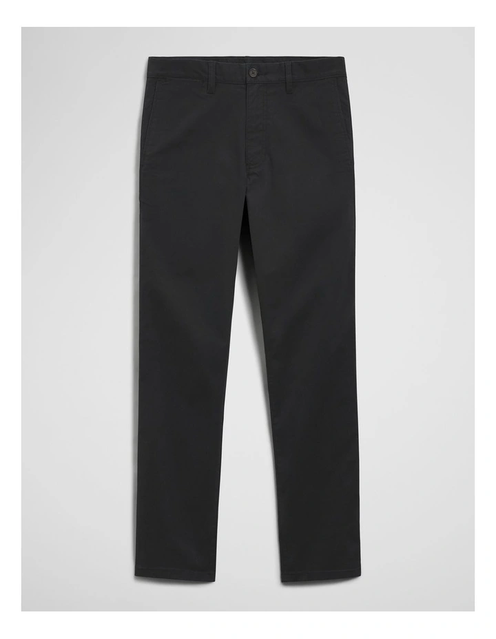 Australian Cotton Standard Fit Stretch Chino in Jet Black image 2