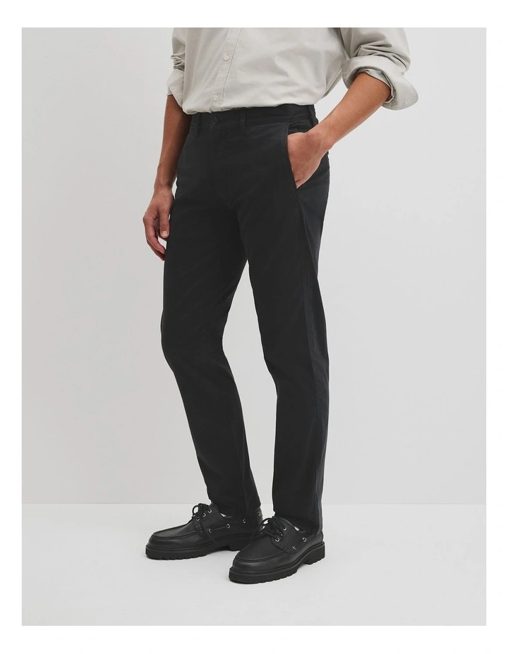 Australian Cotton Standard Fit Stretch Chino in Jet Black image 4
