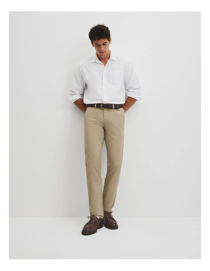 Australian Cotton Standard Fit Stretch Chino in Birch image 1