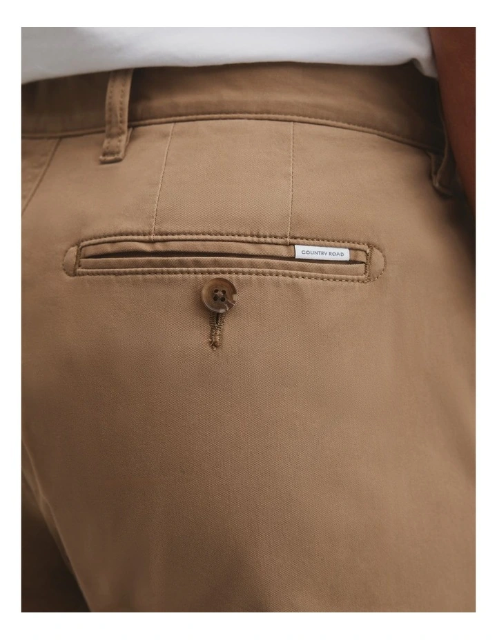 Australian Cotton Tapered Fit Stretch Chino in Tan image 3