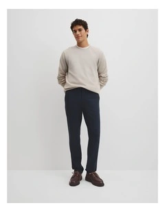 Australian Cotton Tapered Fit Stretch Chino in True Navy
