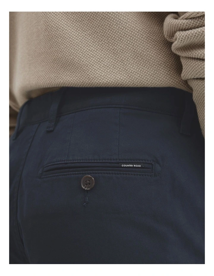 Australian Cotton Tapered Fit Stretch Chino in True Navy image 3