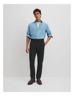 Australian Cotton Tapered Fit Stretch Chino in Jet Black