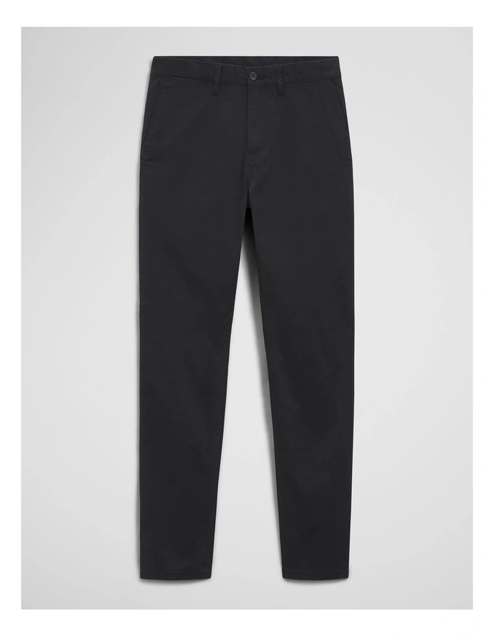 Australian Cotton Tapered Fit Stretch Chino in Jet Black image 2