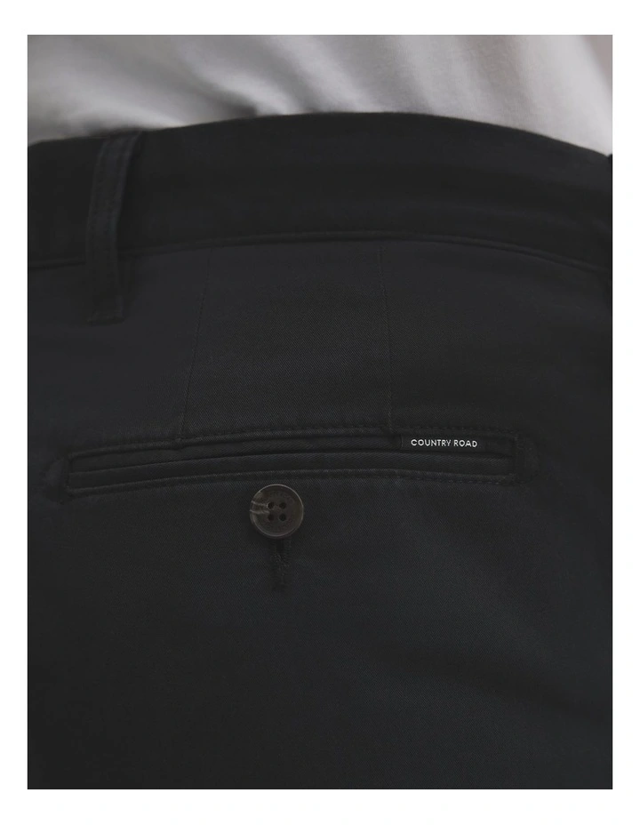 Australian Cotton Tapered Fit Stretch Chino in Jet Black image 3