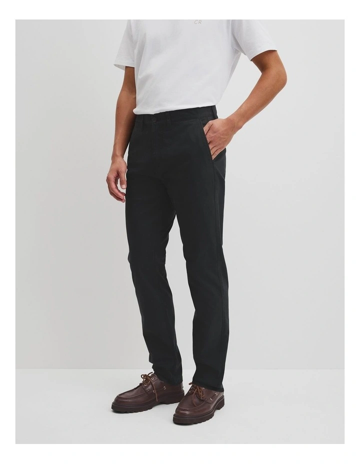 Australian Cotton Tapered Fit Stretch Chino in Jet Black image 4