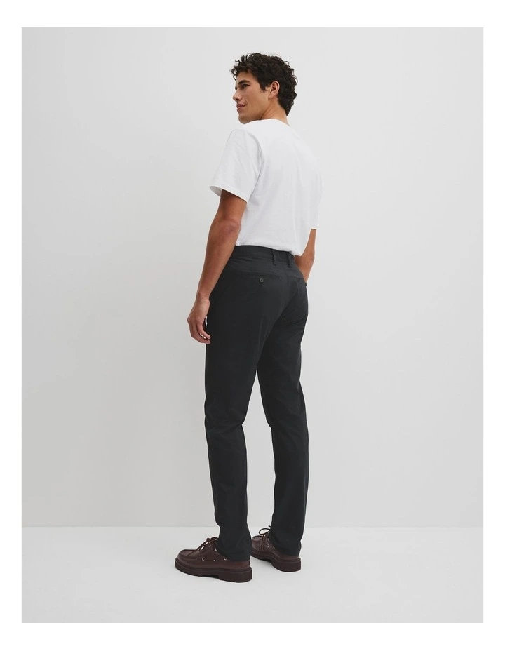 Australian Cotton Tapered Fit Stretch Chino in Jet Black image 5