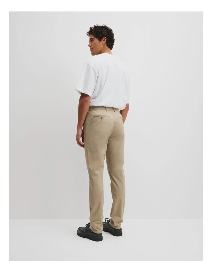 Australian Cotton Tapered Fit Stretch Chino in Birch image 5