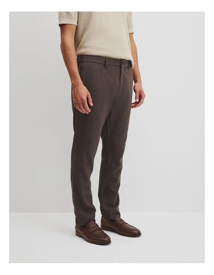 Linen Cotton Pant in Coffee image 4