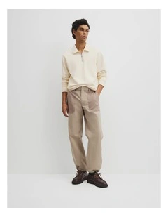 Relaxed Utility Jogger in Stone