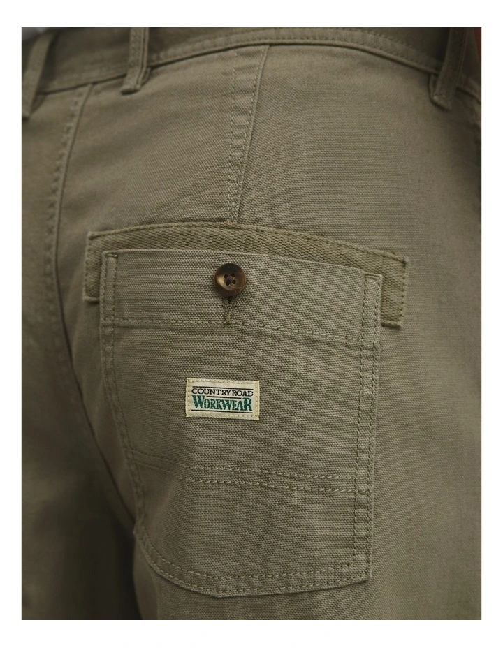 Workwear Garment Dyed Carpenter Pant in Khaki Green image 3