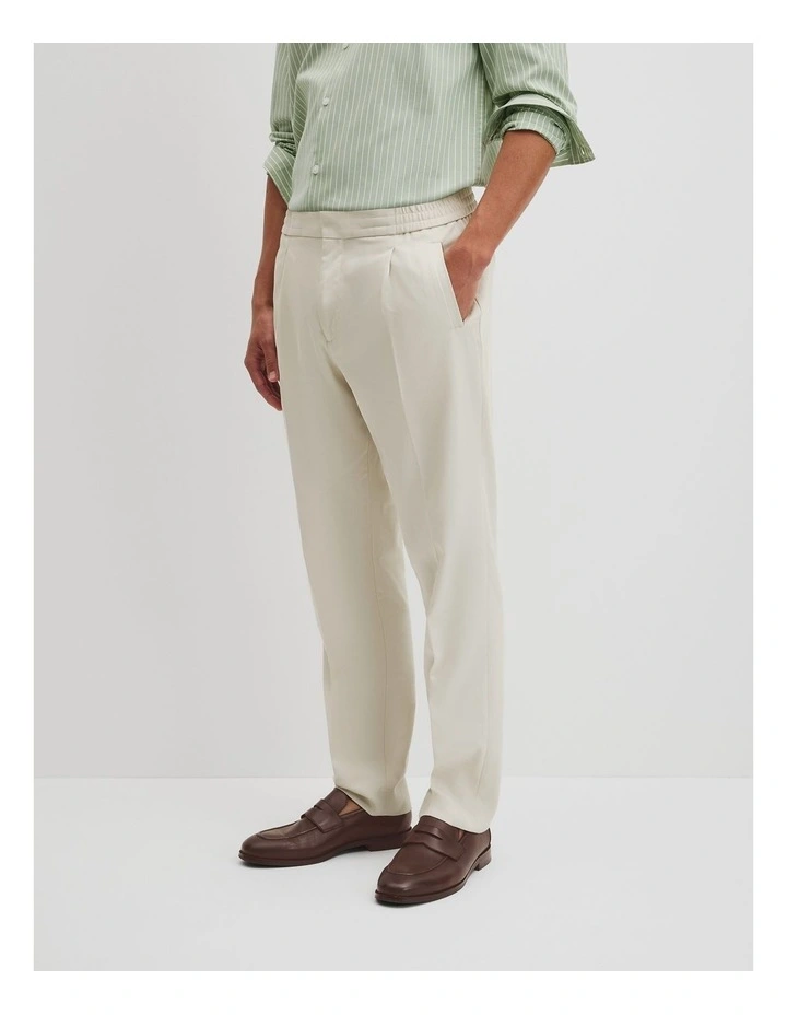 Relaxed Fit Elastic Pant in Stone image 4
