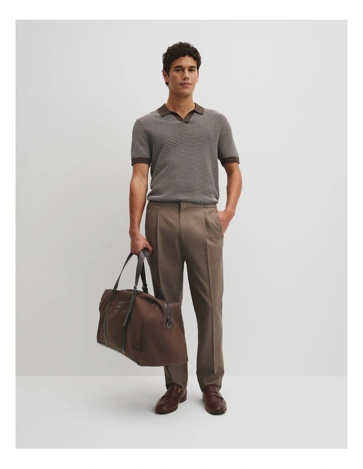 Relaxed Fit Elastic Pant in Coffee image 1