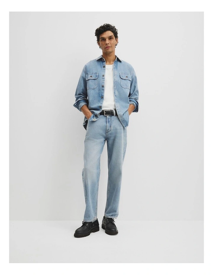 Loose Straight Leg Jean in Aged Soft Wash image 1