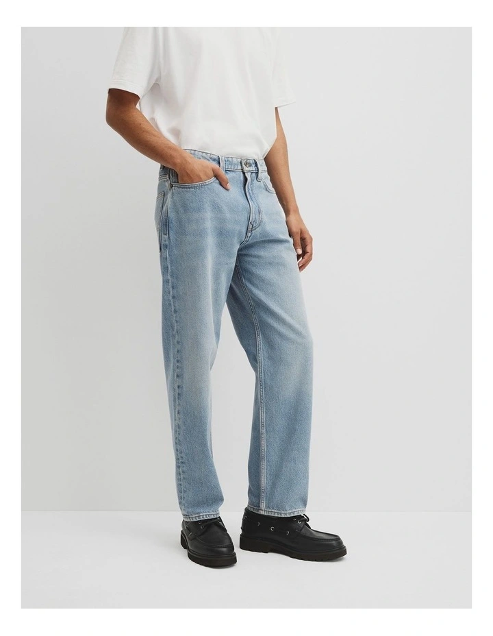 Loose Straight Leg Jean in Aged Soft Wash image 4